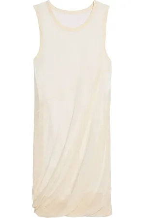 Helmut Lang Kleedjes, Dames, Wit, M, Katoen, Bubble Jurk in Beige Katoen