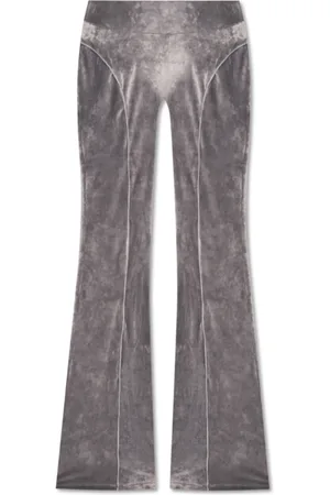 MISBHV Broeken, Dames, Grijs, L, Leer, Velours Broek
