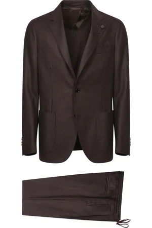 LARDINI Pakken, Heren, Bruin, S, Wol, Bruin Pak Elegante Stijl