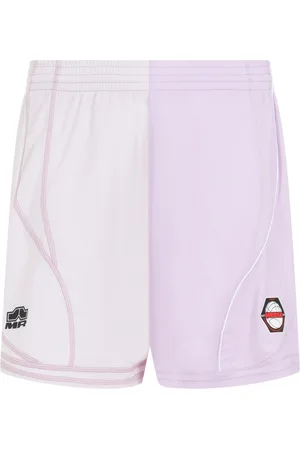 MARTINE ROSE Korte broeken, Heren, Veelkleurig, M, Polyester, Roze & Paarse Half & Half Bermuda