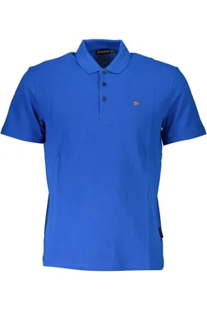 Napapijri Tops, Heren, Blauw, S, Katoen, Elegant Katoenen Poloshirt