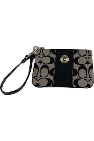 Coach Pre-owned, Dames, Zwart, ONE Size, Leer, Pre-owned Canvas pouches