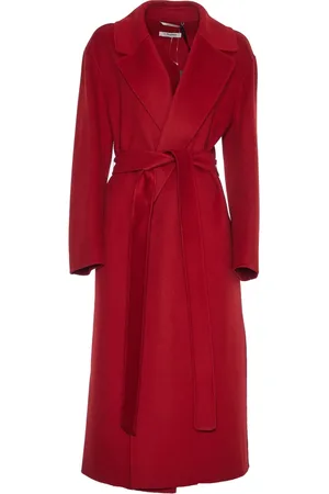 Max Mara Mantels, Dames, Rood, M, Wol, Rode Wol Manteljas