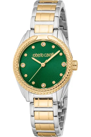 Roberto Cavalli Accessoires, Dames, Grijs, ONE Size, Elegant Quartz Analog Women