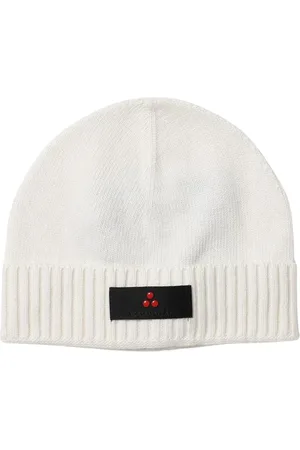 Peuterey Accessoires, Heren, Wit, S, Katoen, Witte Gebreide Beanie Hoed