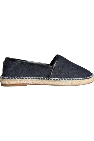 Dolce & Gabbana Schoenen, Dames, Blauw, 39 EU, Denim, Blauwe Denim Leren Espadrilles Schoenen