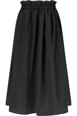 HERNO Rokken, Dames, Zwart, M, Polyester, Zwarte Uitlopende Midi Rok Waterafstotend