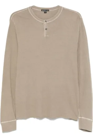 James Perse Tops, Heren, , S, Katoen, Henley Neck Longsleeve T-shirt