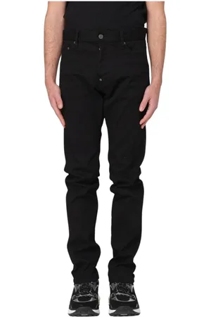 Dsquared2 Jeans, Heren, Zwart, XS, Zwarte Straight Leg Jeans Mannen