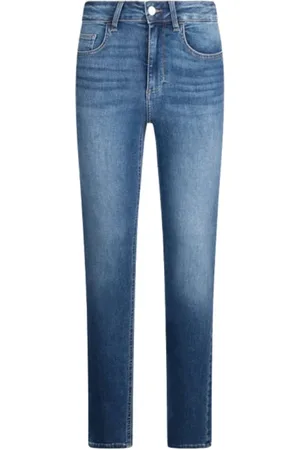 Liu Jo Jeans, Dames, Blauw, W30, Denim, Hoge taille skinny jeans met strass