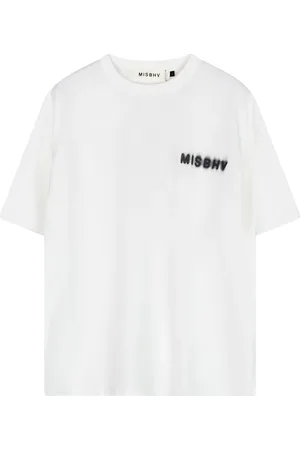 MISBHV Tops, Heren, Wit, XL, Katoen, Witte Katoenen T-shirt met Korte Mouwen en Grafische Print