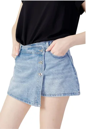 ONLY Korte broeken, Dames, Blauw, S, Katoen, Lichtblauwe katoenen shorts met zakken