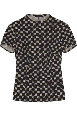MISBHV Tops, Dames, Zwart, M, Monogram All-Over Zwarte T-Shirt