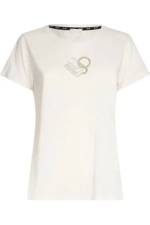 Liu Jo Tops, Dames, Wit, S, Katoen, Katoenen T-shirt met korte mouwen