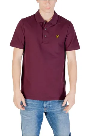 Lyle & Scott Tops, Heren, Paars, S, Katoen, Elegante katoenen poloshirt met korte mouwen