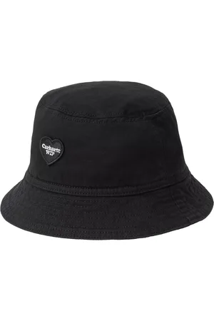 Carhartt Accessoires, unisex, Zwart, L, Katoen, Zwarte katoenen bucket hoed Ongestructureerde stijl