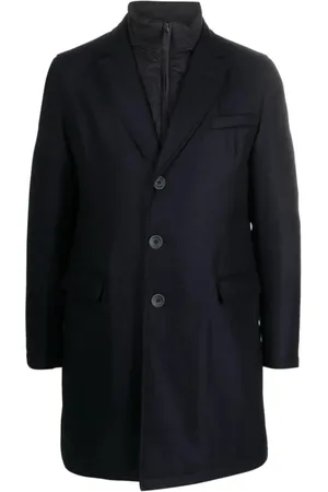 HERNO Mantels, Heren, Blauw, M, Wol, Donkerblauwe Fairytale Coat