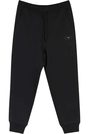 Y-3 Broeken, Heren, Zwart, M, Katoen, Zwarte Katoenen Casual Manchetbroek