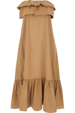 Saint Laurent Kleedjes, Dames, Oranje, S, Katoen, Elegante Jurken Collectie