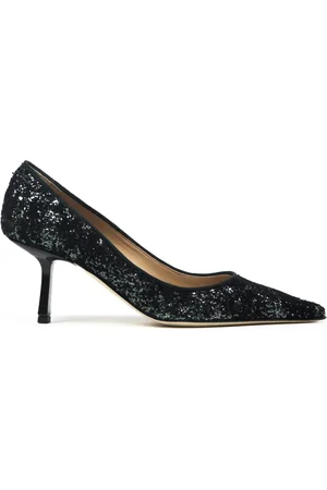 Prosperine Schoenen, Dames, Zwart, 40 EU, Glitter Decollete met 65mm Hak