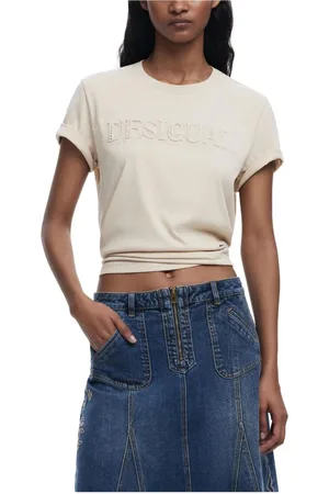 Desigual Tops, Dames, , XS, Katoen, Katoenen T-shirt met Ronde Hals