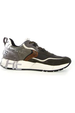 Voile blanche Schoenen, Heren, Bruin, 46 EU, Leer, Groene Sneakers Urban Stijl
