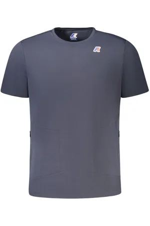 K-Way Tops, Heren, Blauw, M, Polyester, Blauw Actief T-shirt voor Mannen
