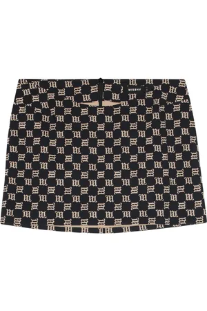 MISBHV Rokken, Dames, Zwart, S, Zwarte Monogram Mini Rok