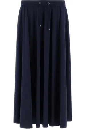 HERNO Rokken, Dames, Blauw, S, Nylon, Blauwe Elastische Taille Rok