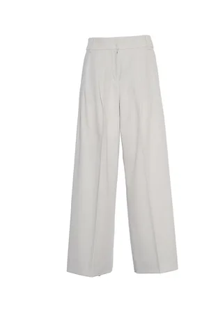 Max Mara Broeken, Dames, Wit, 2Xs, Wol, Hoge taille wollen broek