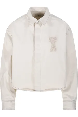 Ami Jassen, Dames, , L, Katoen, Witte Room Cropped Shirt