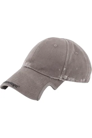 Balenciaga Accessoires, Heren, Grijs, L, Katoen, Stijlvolle Distressed Baseball Cap