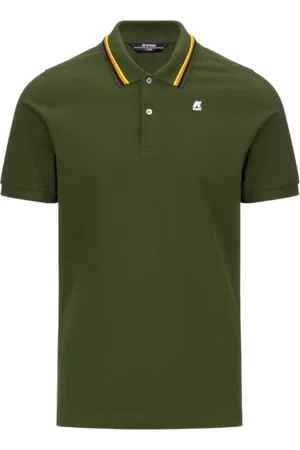 K-Way Tops, Heren, Groen, M, Katoen, Slim Fit Katoenen Polo met Korte Mouwen