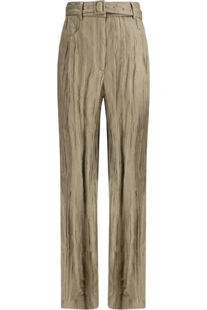 GABRIELA HEARST Broeken, Dames, Bruin, L, Gerimpelde Zijden Norman Broek