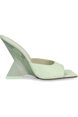 The Attico Schoenen, Dames, Groen, 36 EU, Leer, Groene Leren Sandalen Elegant Ontwerp