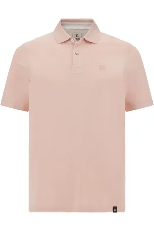Boggi Milano Tops, Heren, Roze, S, Katoen, Katoenen Piqué Polo Shirt