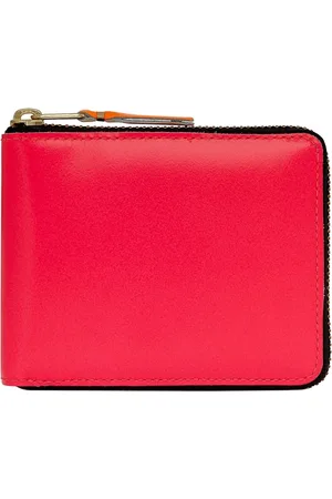 Comme des Garçons Accessoires, unisex, Roze, ONE Size, Leer, Roze Leren Portemonnee met Gouden Rits