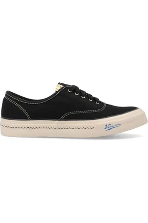 VISVIM Schoenen, Heren, Zwart, 43 EU, Zwarte Sneakers Amandel Teen Vetersluiting