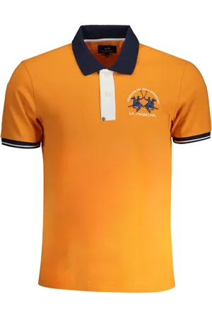 La Martina Tops, Heren, Oranje, L, Oranje Polo Shirt met korte mouwen