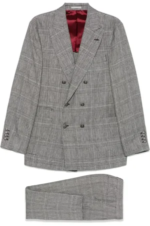 Brunello Cucinelli Pakken, Heren, Grijs, XL, Zwarte double-breasted jurk met zakken