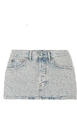 Acne Studios Rokken, Dames, Blauw, S, Denim, Blauwe Denim Mini Rok Aw 24