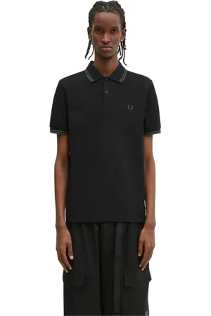 Fred Perry Tops, Heren, Zwart, M, Katoen, Zwart Katoenen Poloshirt met Logo