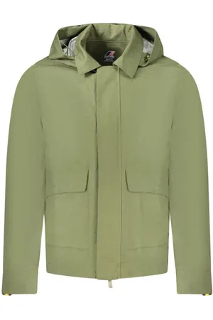 K-Way Jassen, Heren, Groen, S, Katoen, Groene Militaire Stijl Katoenen Jas