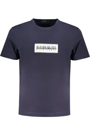 Napapijri Tops, Heren, Blauw, L, Katoen, Blauw Katoenen T-shirt met Print