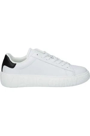 Tommy Hilfiger Schoenen, Heren, Wit, 40 EU, Leer, Lage Sneaker Jeans Leren Zool