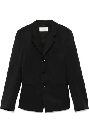 LEMAIRE Jassen, Dames, Zwart, S, Zwart Geknoopte Buitenkleding met Zakken