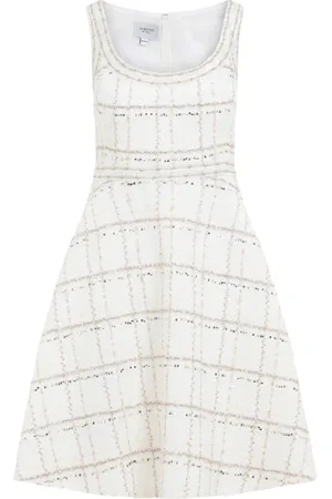 Giambattista Valli Kleedjes, Dames, , S, Tweed, Witte Paillet Tweed Jurk