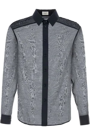 Saint Laurent Overhemden, Heren, Blauw, M, Blauwe Overhemden voor Mannen