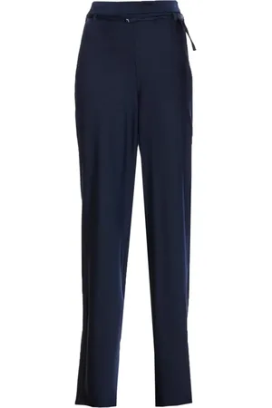 Patrizia Pepe Broeken, Dames, Blauw, M, Satijn, Blauwe Palazzo Broek Elegant Chic