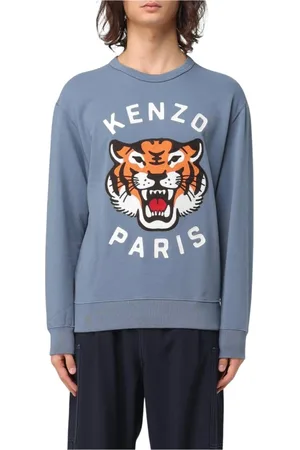 Kenzo Sweatshirts & Hoodies, Heren, Blauw, S, Katoen, Tijgerhoofd Sweatshirt Zwart Mannen